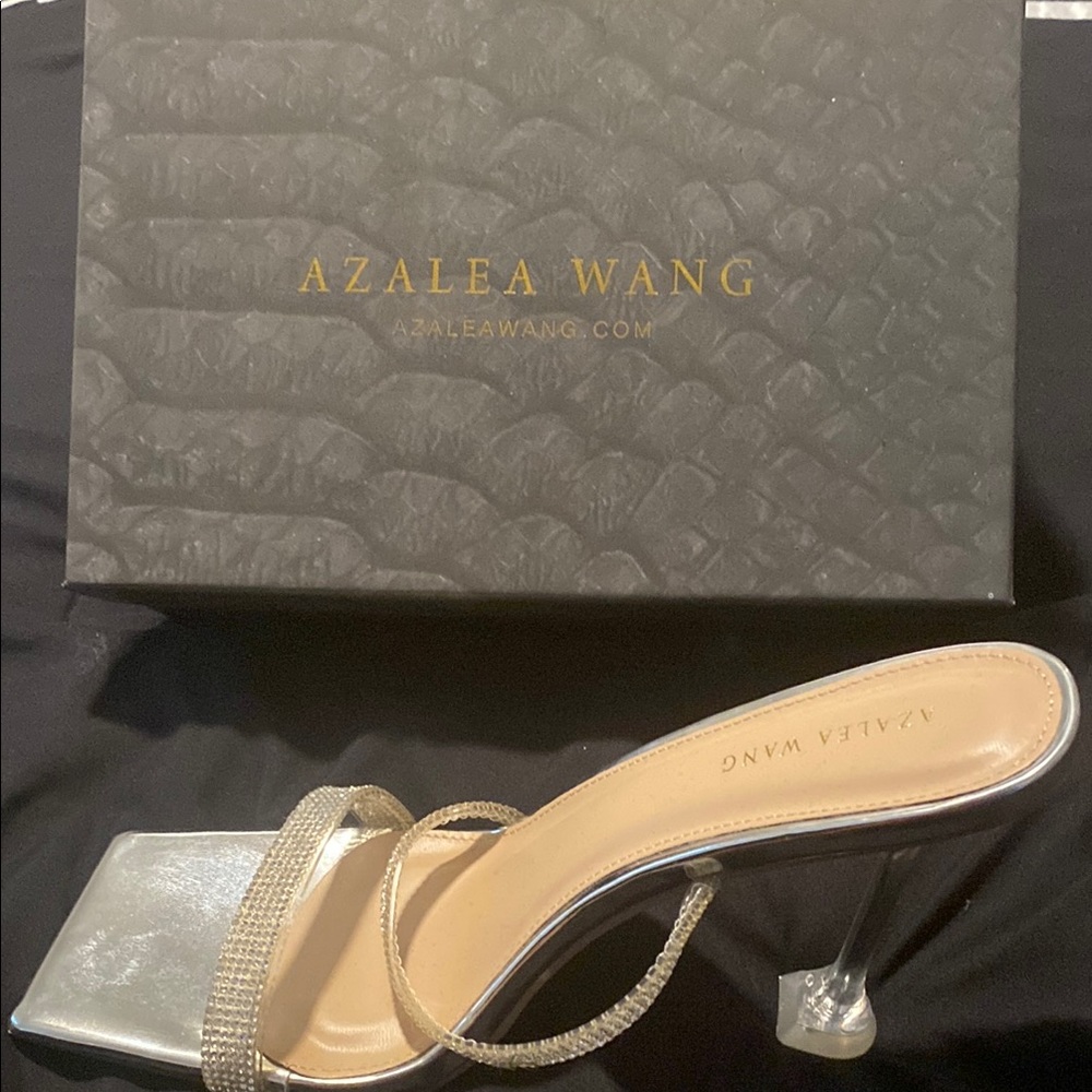 Azalea Wang Silver Sculptural Heels